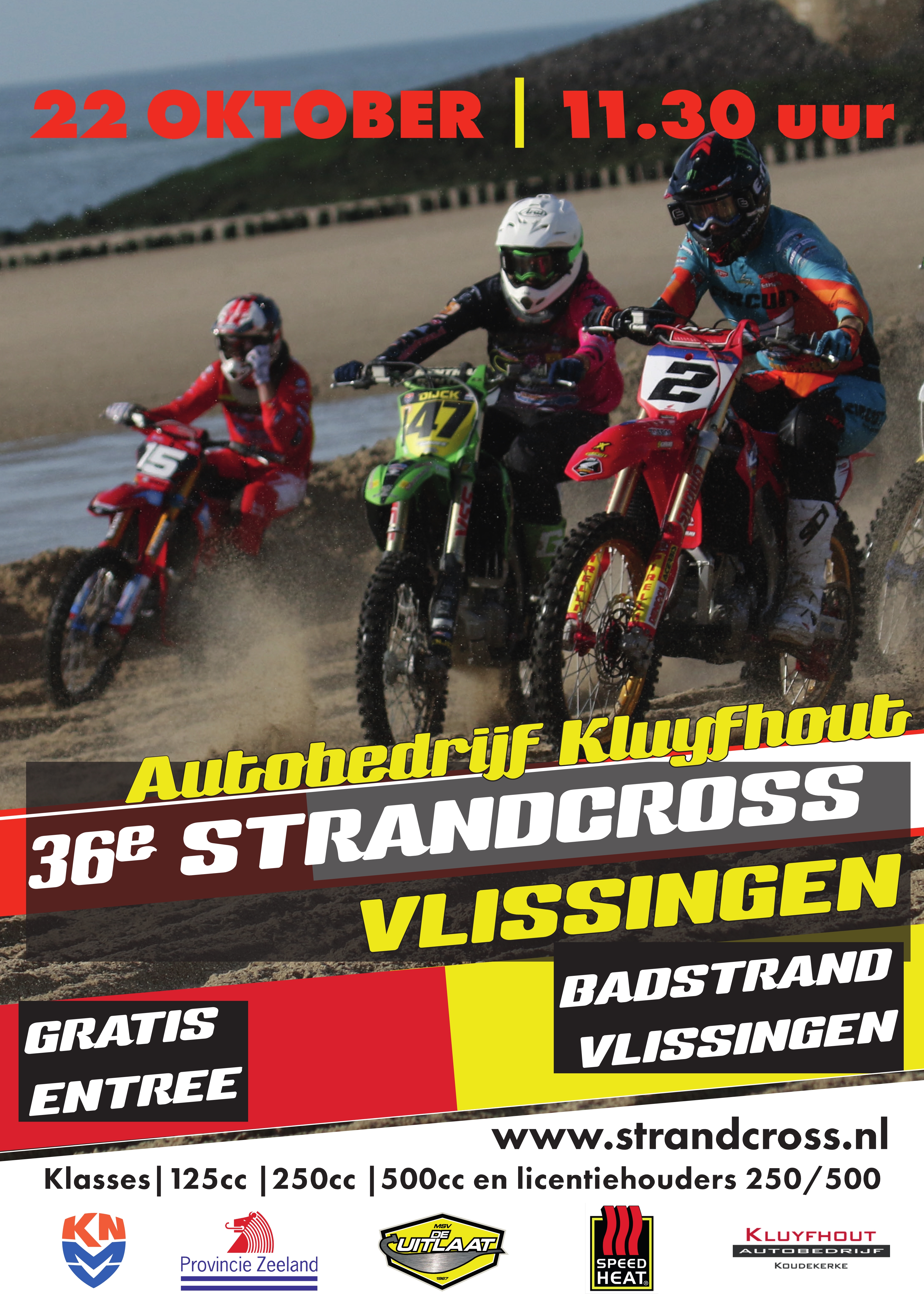 Poster van de 36e Autobedrijf Kluijfhout Strandcross Vlissingen